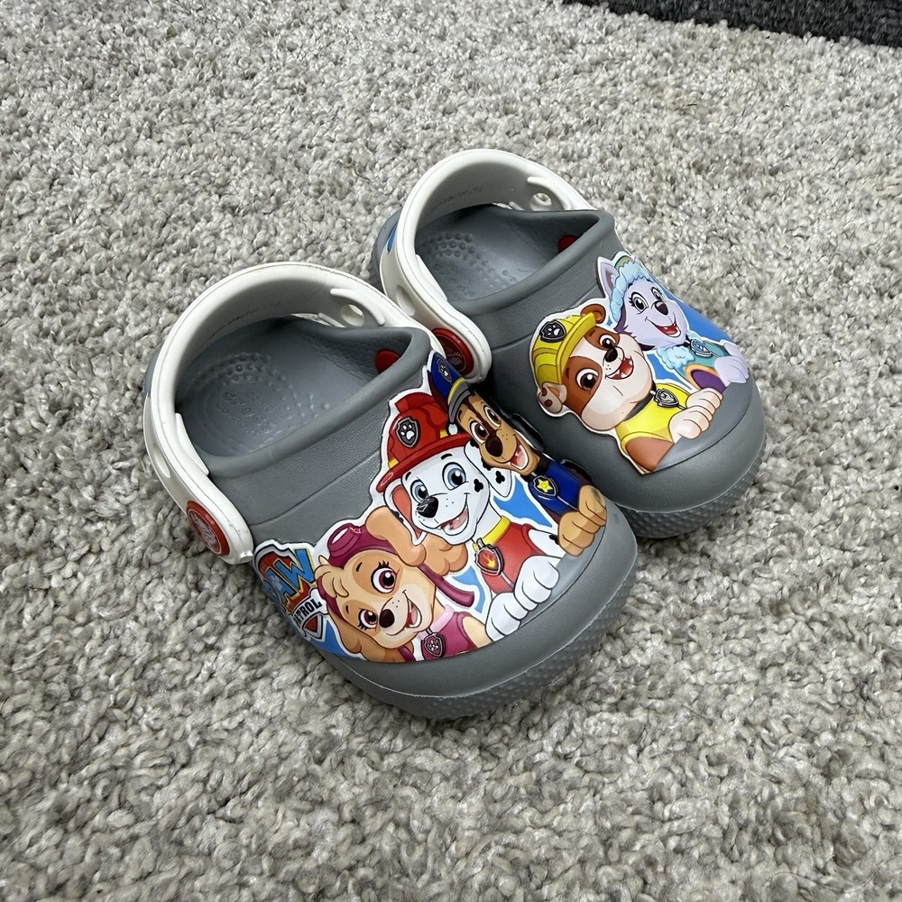 Kids Crocs Paw Patrol Shoes  size C-4 unisex toddler gray - Picture 10 of 11